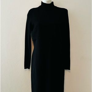 Long black dresses beautiful.Size Medium, long sleeve and turtle neck .